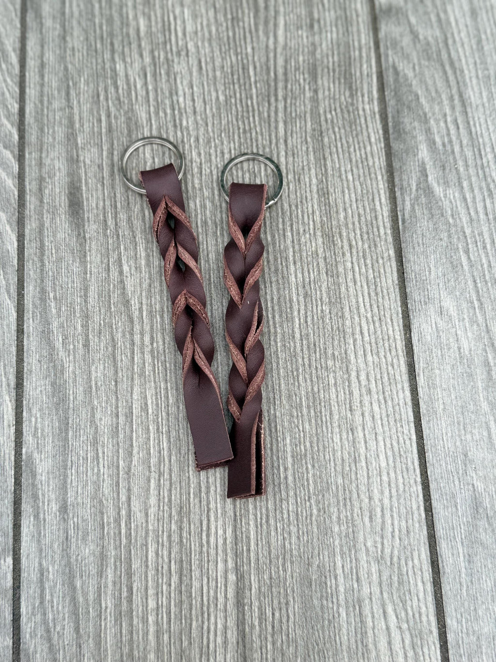 Braided Leather Keychain: Vegetable Tanned Twist Keyfob