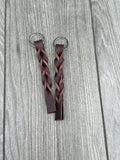 Braided Leather Keychain: Vegetable Tanned Twist Keyfob