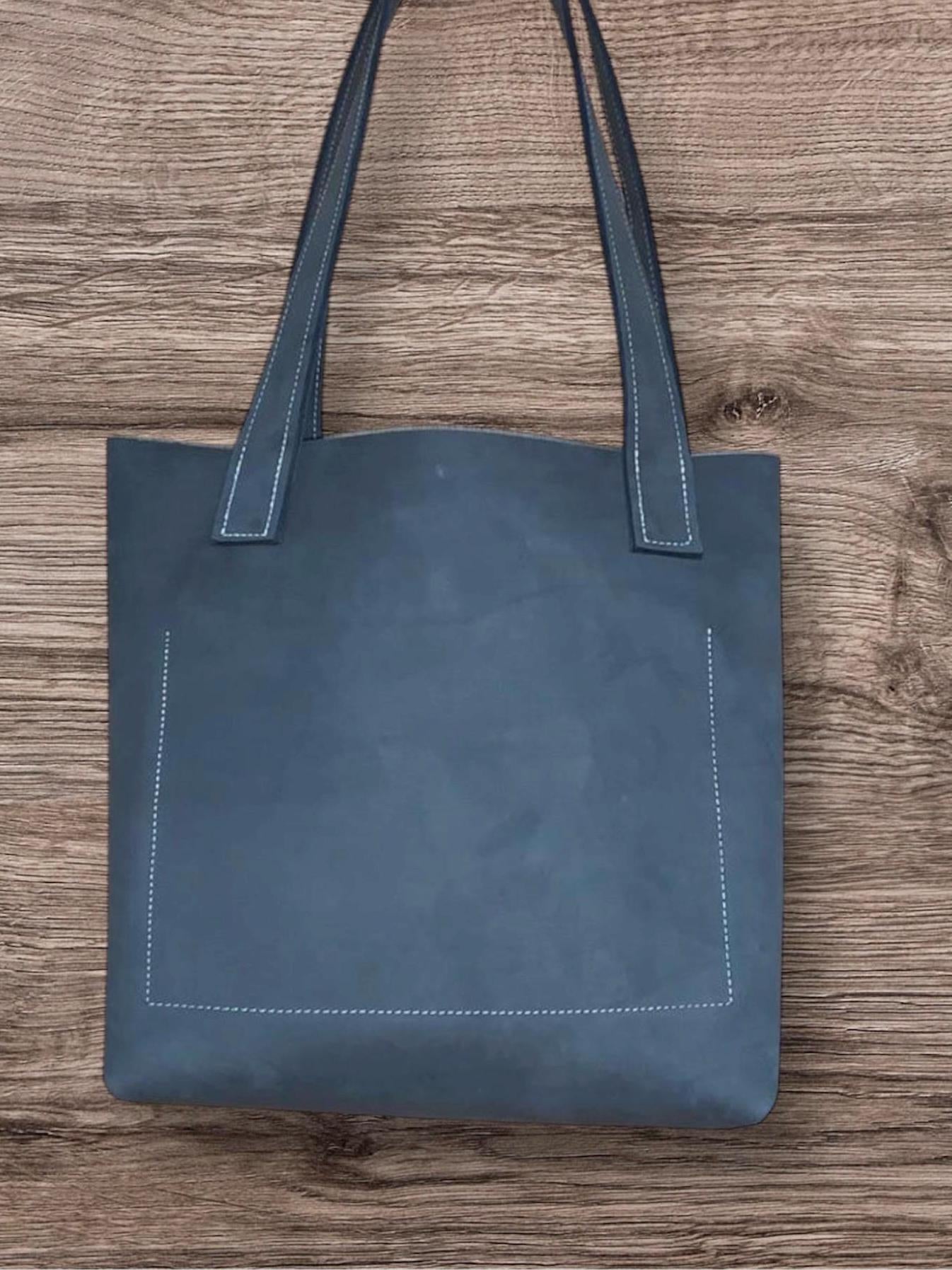 handmade genuine leather tote bag minimalist leather tote purse for women everyday leather shoulder tote bag, full grain leather tote bag