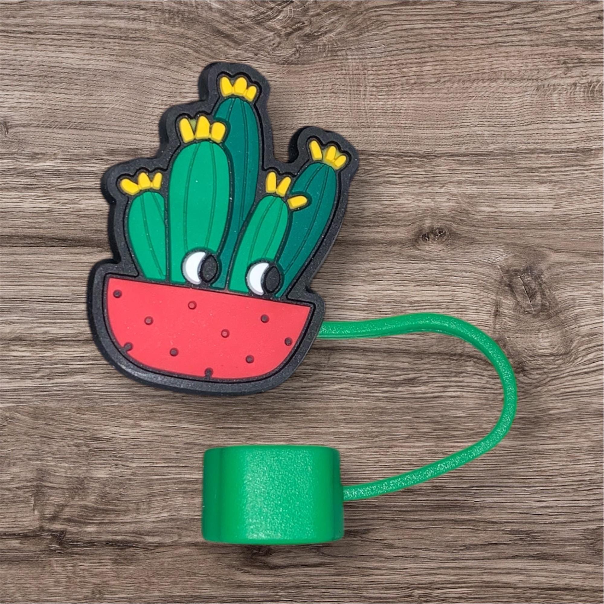 Cactus Straw Topper, Silicone Drink Cup Cover