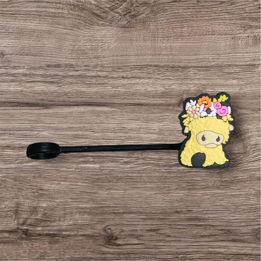 Highland Cow Straw Topper | Customized Straw Topper Option Stanley Straw Topper | Stanley Accessory | Gift for Cow Lover | highland Cow Gift