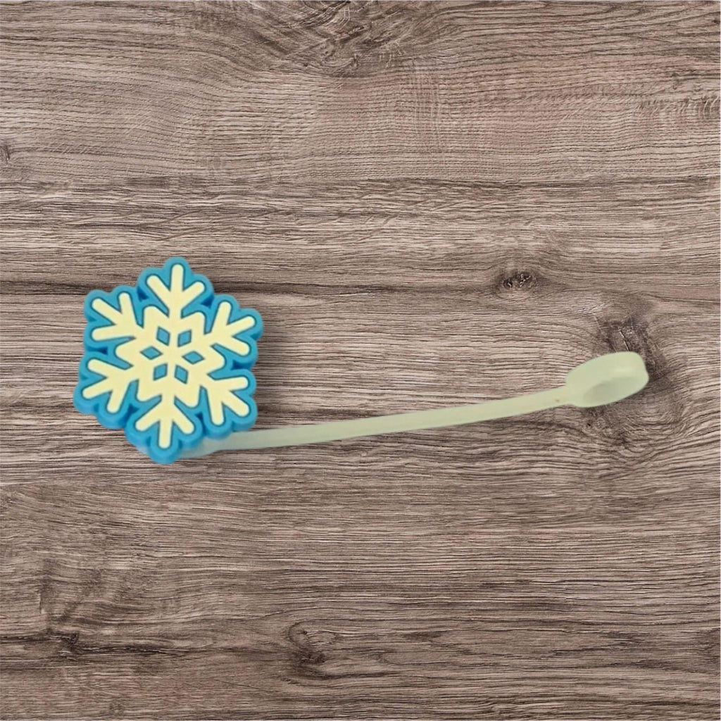 Snowflake Straw Topper Cover: Winter Tumbler Accessories