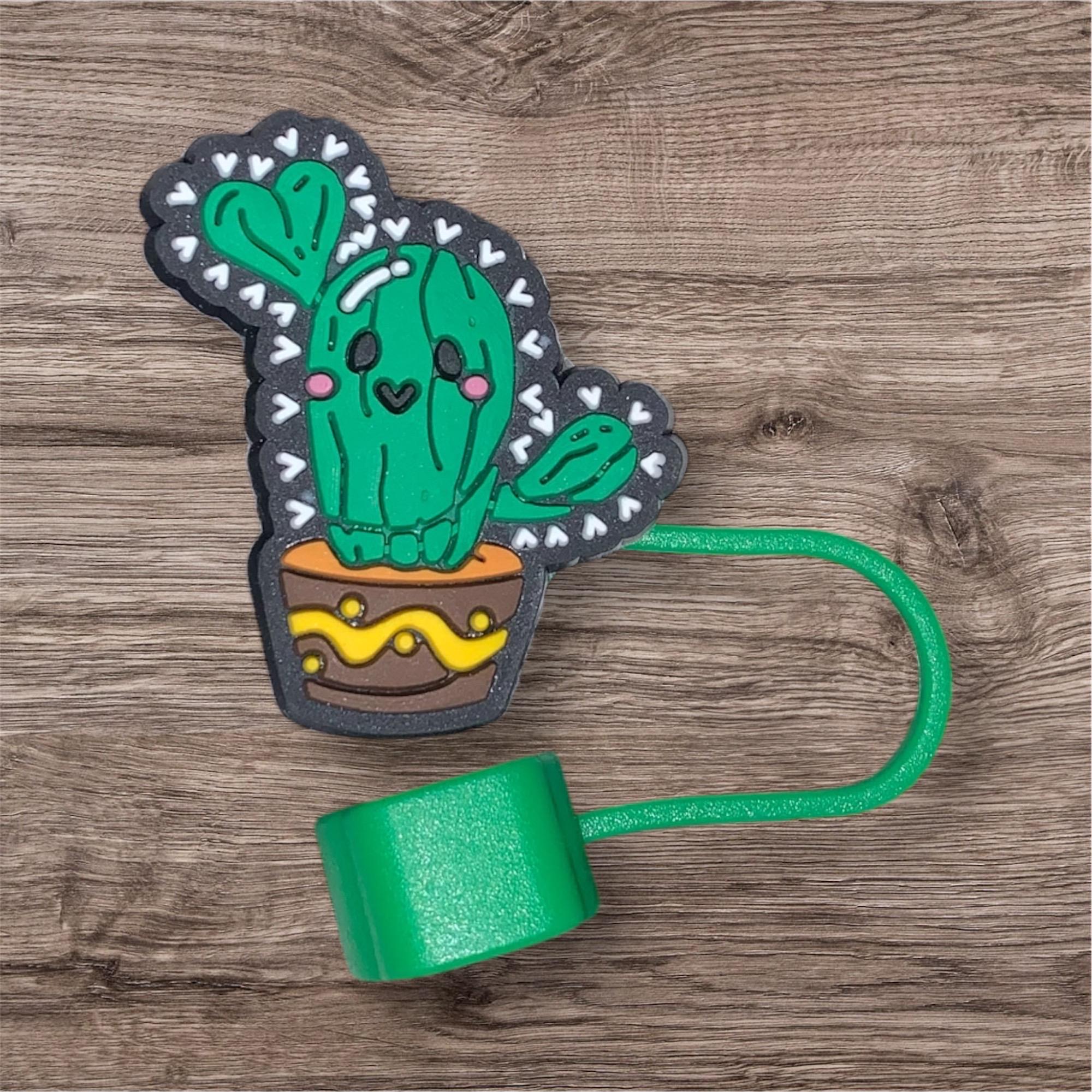 Cactus Straw Topper, Silicone Drink Cup Cover