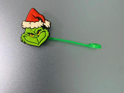 Christmas Straw Topper Cover,Grinch Straw Cover,40oz tumbler,Drink Topper Drink Cup Cover,Tumbler Accessories,Straw Cap Reusable Straw Cover