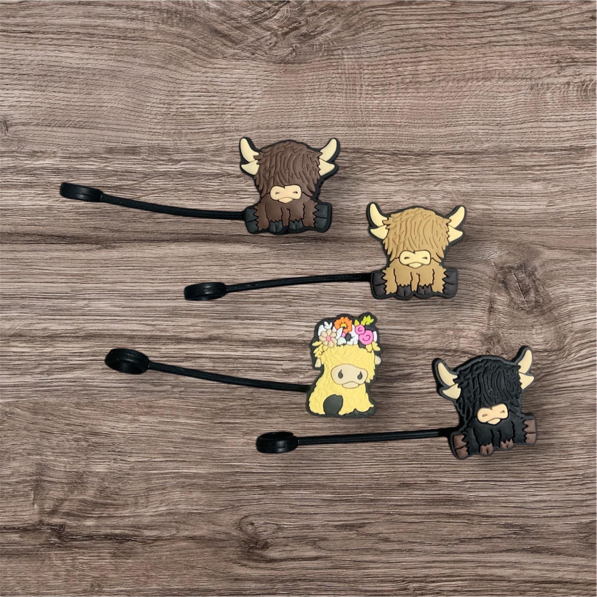 Highland Cow Straw Topper | Customized Straw Topper Option Stanley Straw Topper | Stanley Accessory | Gift for Cow Lover | highland Cow Gift