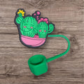 Cactus Straw Topper, Silicone Drink Cup Cover