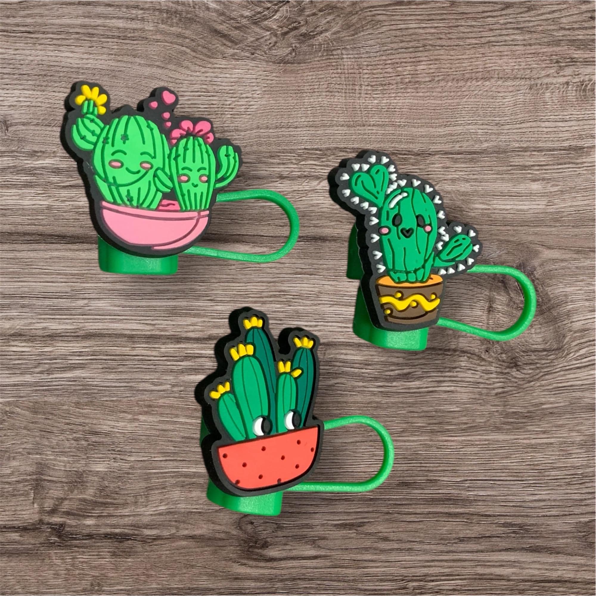 Cactus Straw Topper, Silicone Drink Cup Cover
