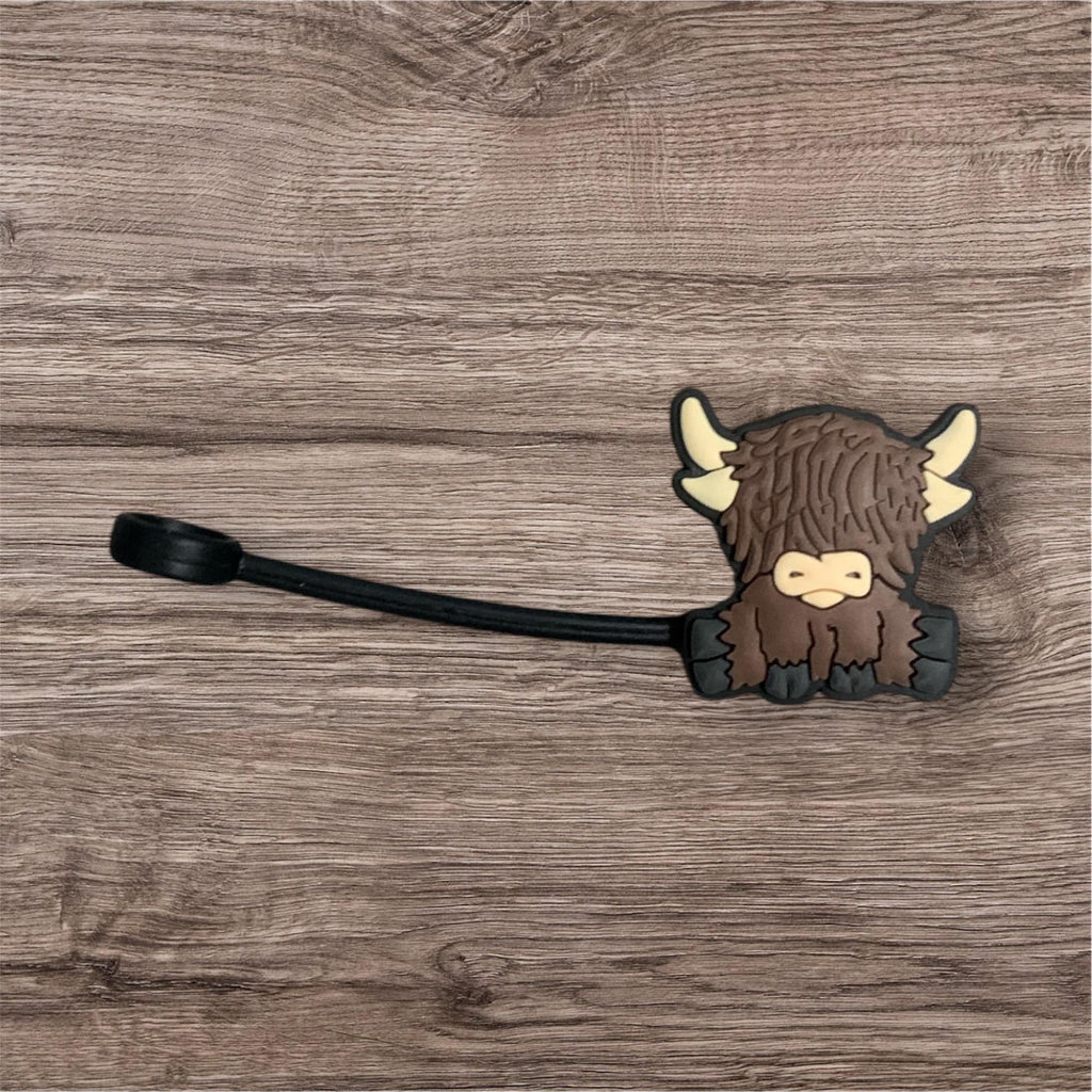 Highland Cow Straw Topper | Customized Straw Topper Option Stanley Straw Topper | Stanley Accessory | Gift for Cow Lover | highland Cow Gift