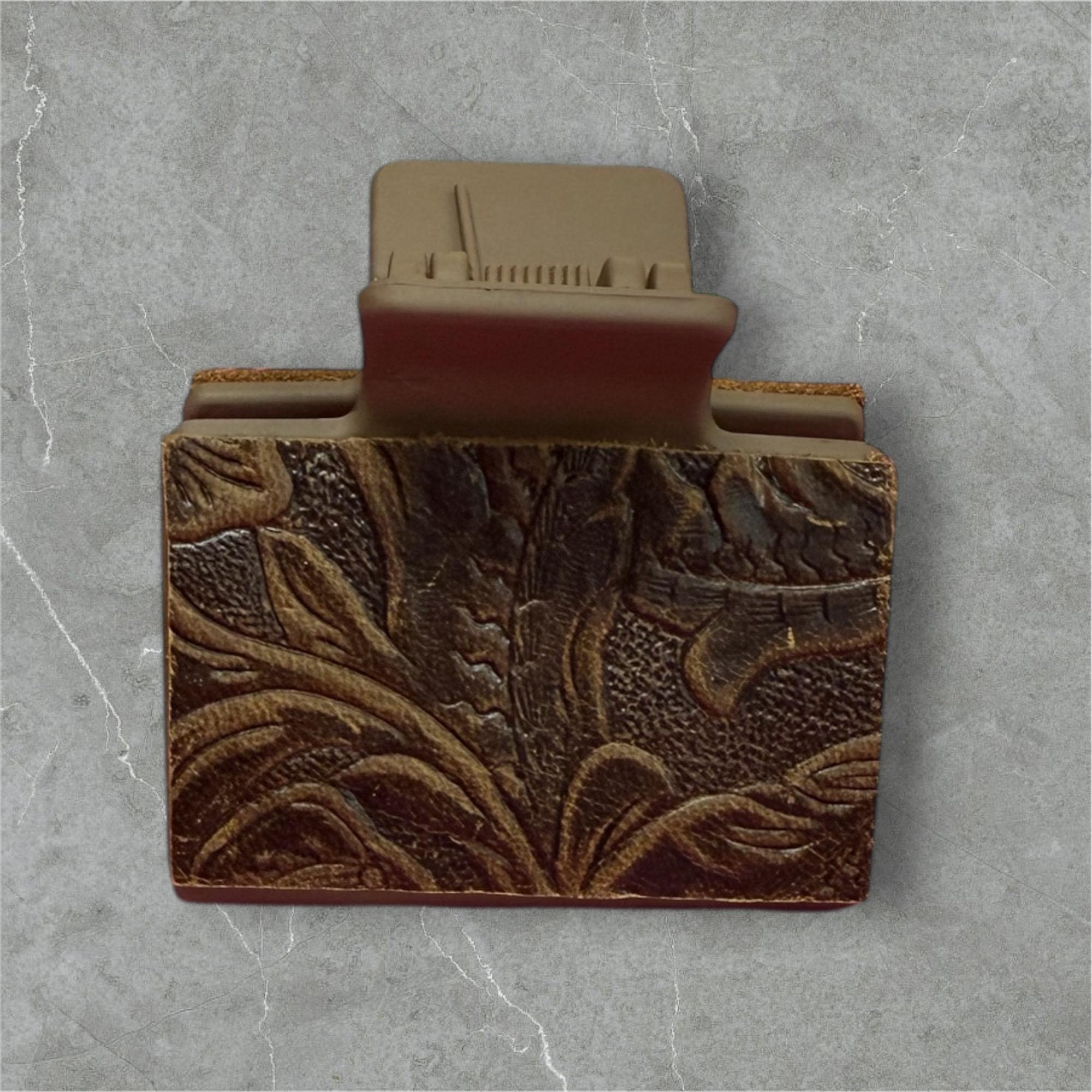 Leather claw hair clip western clip tooled