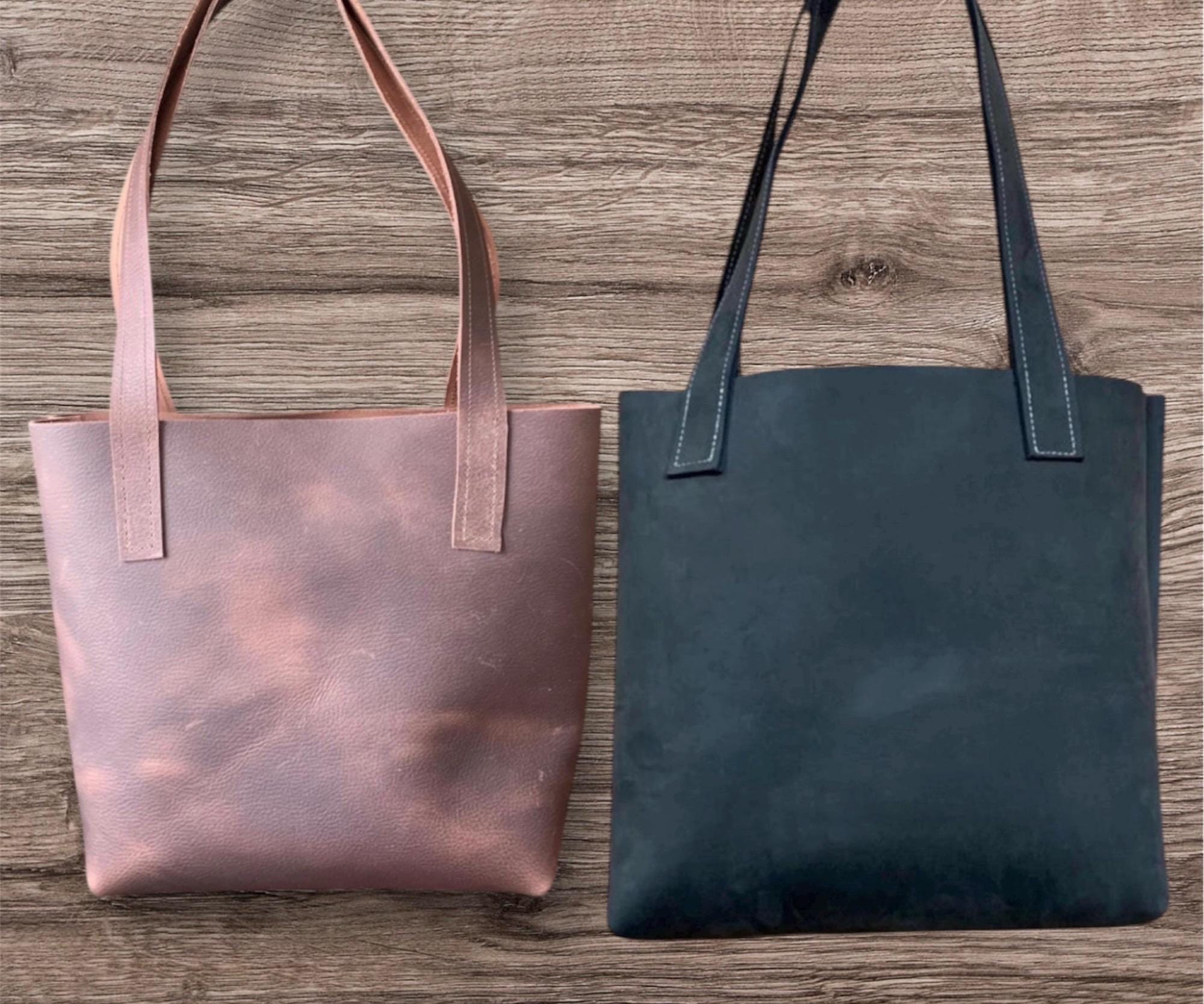 handmade genuine leather tote bag minimalist leather tote purse for women everyday leather shoulder tote bag, full grain leather tote bag
